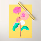 The Rare Bloom, Abstract Nature Floral Graphic, Eclectic Bohemian Modern, Pop of Color Illustration Wrapping Paper Gallery Image 1