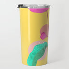 The Rare Bloom, Abstract Nature Floral Graphic, Eclectic Bohemian Modern, Pop of Color Illustration Travel Mug Gallery Image 3