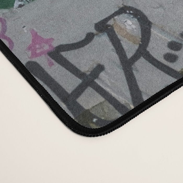Sticker and graffiti wall background 6 - Berlin street art photography Desk Mat Gallery Image 4