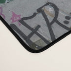 Sticker and graffiti wall background 6 - Berlin street art photography Desk Mat Gallery Image 4