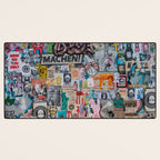 Sticker and graffiti wall background 6 - Berlin street art photography Desk Mat Gallery Image 3