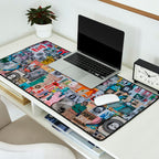 Sticker and graffiti wall background 6 - Berlin street art photography Desk Mat Gallery Image 2