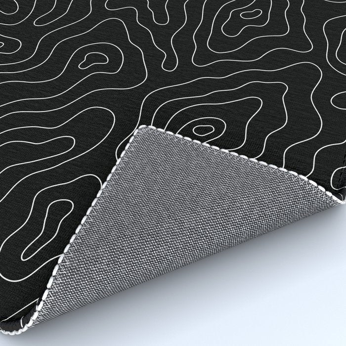Abstract topography map line art pattern Rug Gallery Image 4