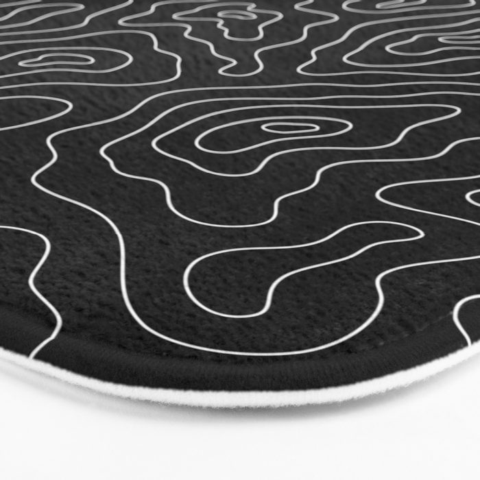 Abstract topography map line art pattern Bath Mat Gallery Image 3