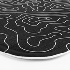Abstract topography map line art pattern Bath Mat Gallery Image 3