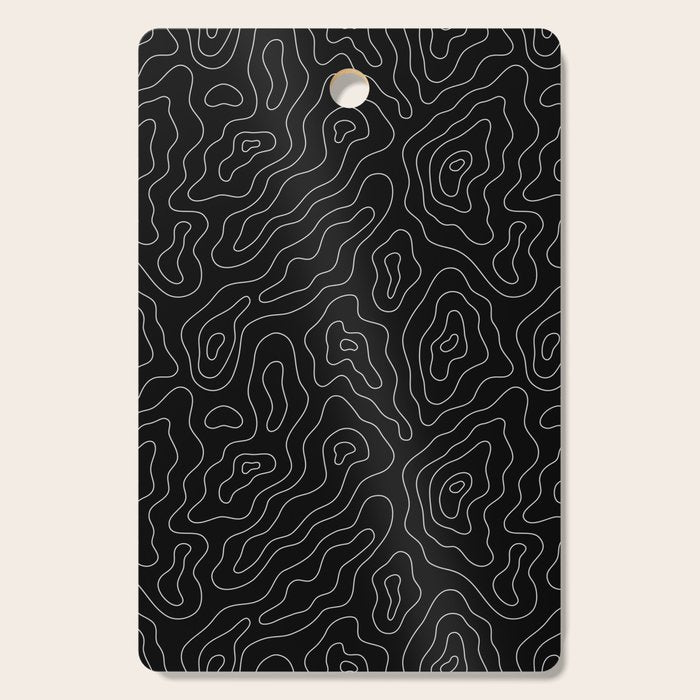 Abstract topography map line art pattern Cutting Board Gallery Image 1