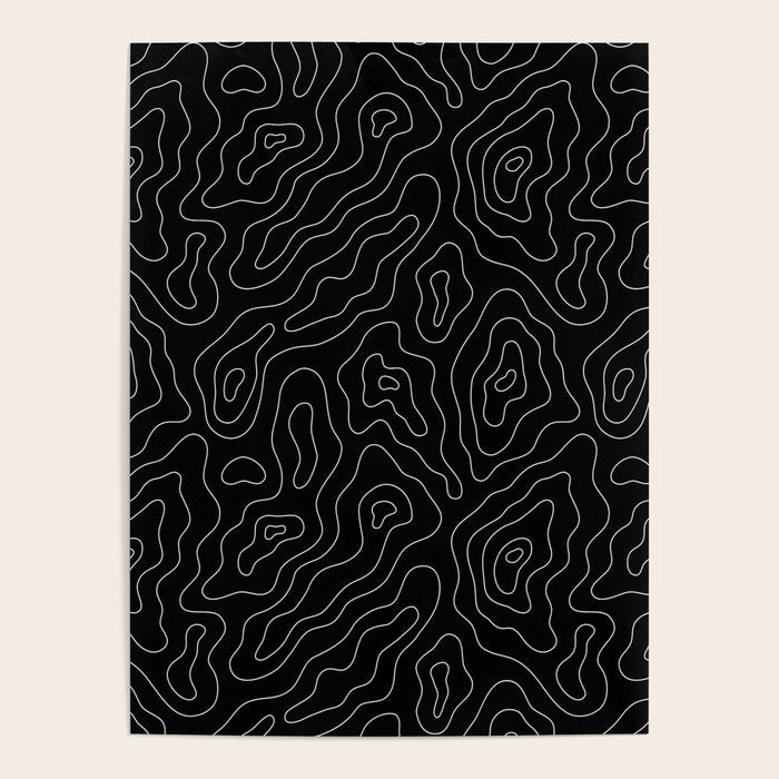 Abstract topography map line art pattern Poster Gallery Image 4