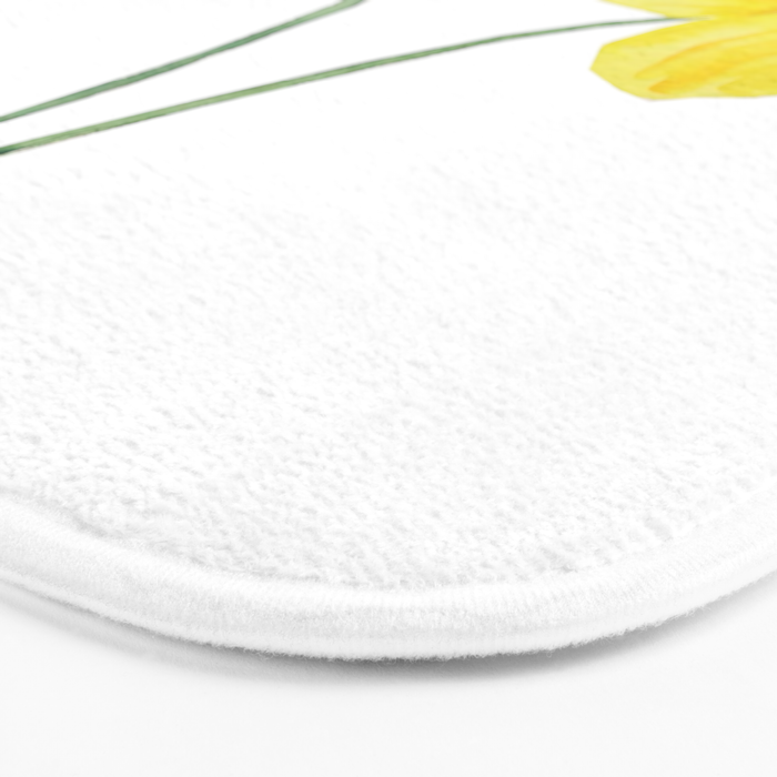 two botanical yellow daffodils watercolor Bath Mat Gallery Image 3