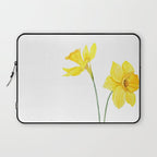 two botanical yellow daffodils watercolor Laptop Sleeve Gallery Image 1