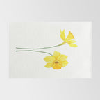 two botanical yellow daffodils watercolor Rug Gallery Image 2