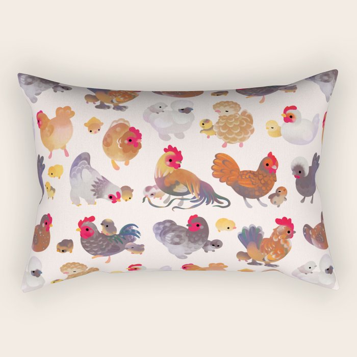 Chicken and Chick Rectangular Pillow Gallery Image 1