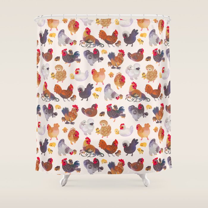 Chicken and Chick Shower Curtain Gallery Image 1