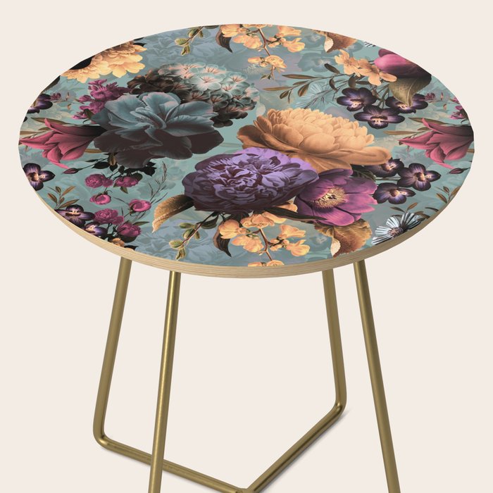 Vintage & Shabby Chic - Grey Botanical Lush Flowers Evening Garden Side Table Gallery Image 2