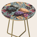 Vintage & Shabby Chic - Grey Botanical Lush Flowers Evening Garden Side Table Gallery Image 2