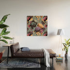 Vintage & Shabby Chic - Grey Botanical Lush Flowers Evening Garden Wood Wall Art Gallery Image 2