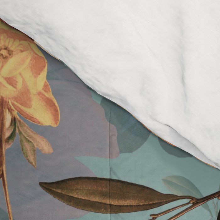 Vintage & Shabby Chic - Grey Botanical Lush Flowers Evening Garden Comforter Gallery Image 4