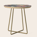 Vintage & Shabby Chic - Grey Botanical Lush Flowers Evening Garden Side Table Gallery Image 1