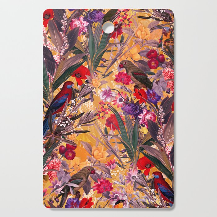 Floral and Birds XXVIII Cutting Board Gallery Image 1