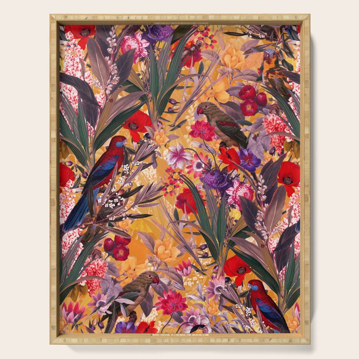 Floral and Birds XXVIII Serving Tray Gallery Image 1