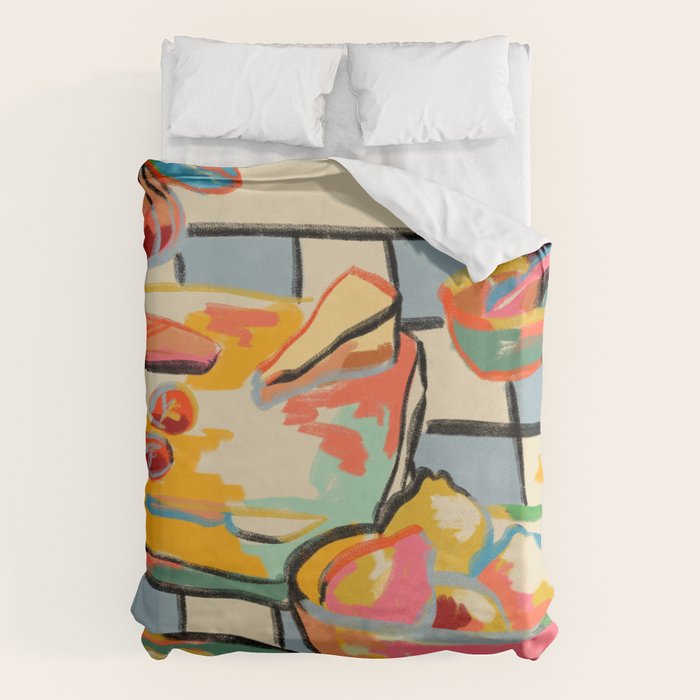 BREAD AND PASTA LOVE  Duvet Cover Gallery Image 1