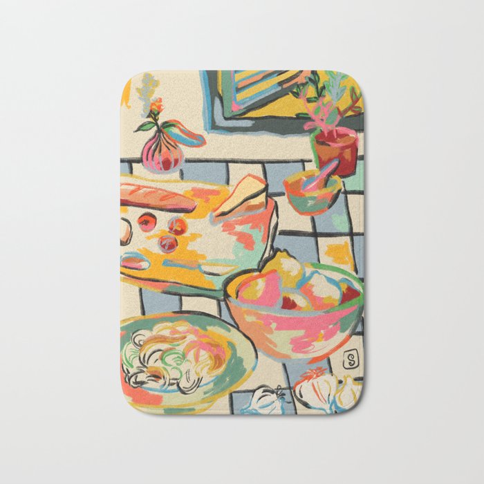 BREAD AND PASTA LOVE  Bath Mat Gallery Image 1