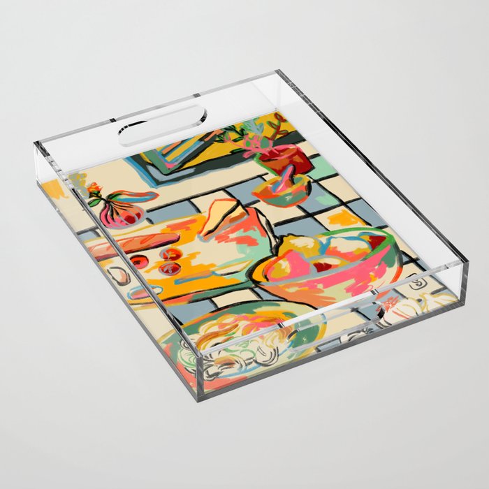 BREAD AND PASTA LOVE  Acrylic Tray Gallery Image 1
