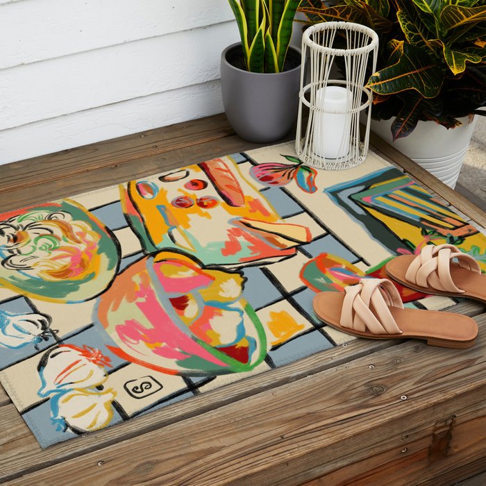 BREAD AND PASTA LOVE  Outdoor Rug Gallery Image 2