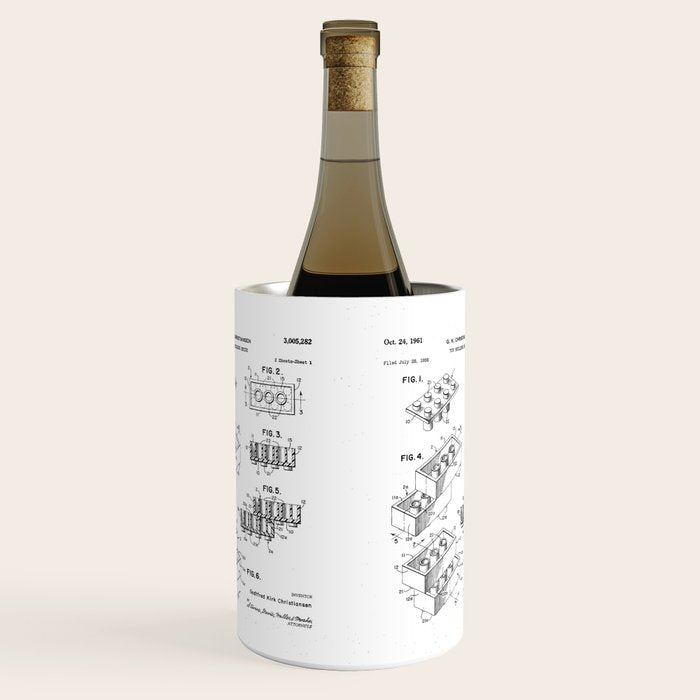 Legos Patent - Legos Brick Art - Black Chalkboard Wine Chiller Gallery Image 1