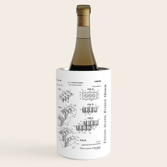 Legos Patent - Legos Brick Art - Black Chalkboard Wine Chiller Gallery Image 3