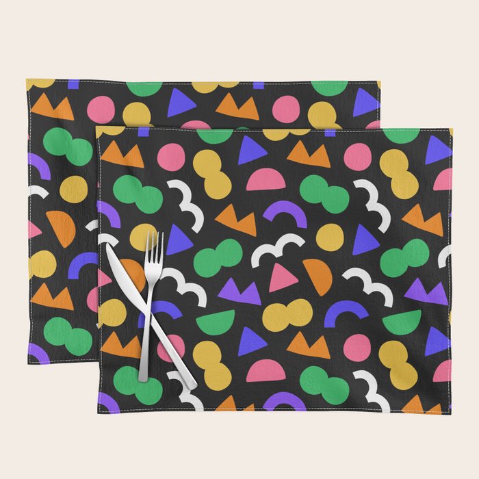 Colorful fun abstract shape art pattern Placemat Gallery Image 1