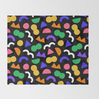 Colorful fun abstract shape art pattern Throw Blanket Gallery Image 2
