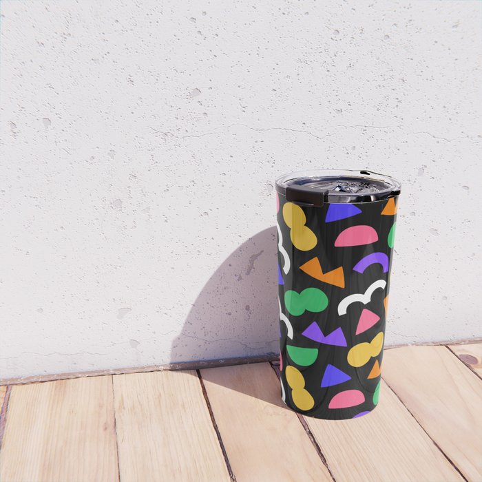 Colorful fun abstract shape art pattern Travel Mug Gallery Image 4