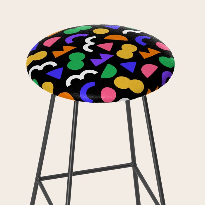Colorful fun abstract shape art pattern Stool Gallery Image 2