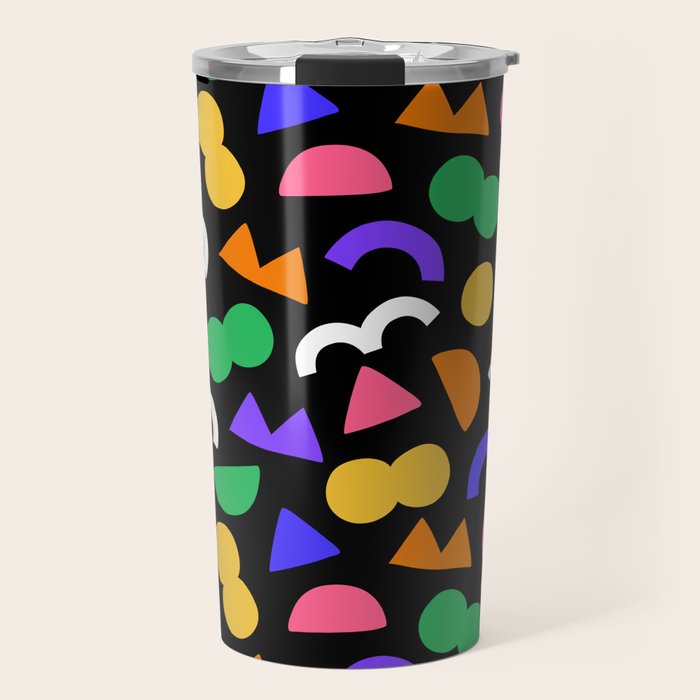 Colorful fun abstract shape art pattern Travel Mug Gallery Image 1