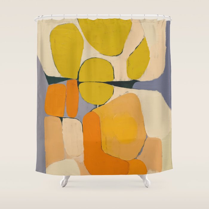 Mid Century Organic Shapes II Shower Curtain Gallery Image 1