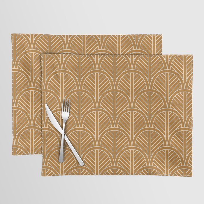Golden Rattan Fan Pattern Placemat Gallery Image 1