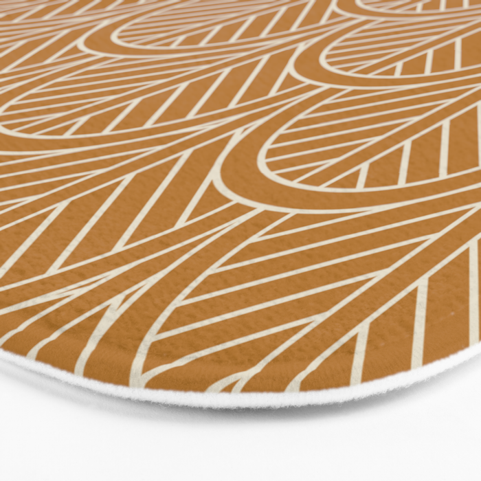 Golden Rattan Fan Pattern Bath Mat Gallery Image 3