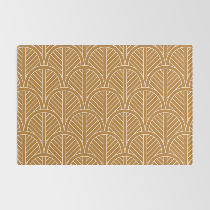 Golden Rattan Fan Pattern Rug Gallery Image 2