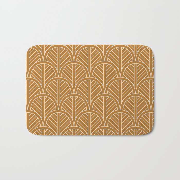 Golden Rattan Fan Pattern Bath Mat Gallery Image 1