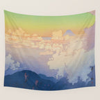 Above the Clouds (Un-Hyo) Vintage Beautiful Japanese Woodblock Print Hiroshi Yoshida Wall Tapestry Gallery Image 4