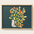 Watercolor Peacock Serving Tray Gallery Image 1