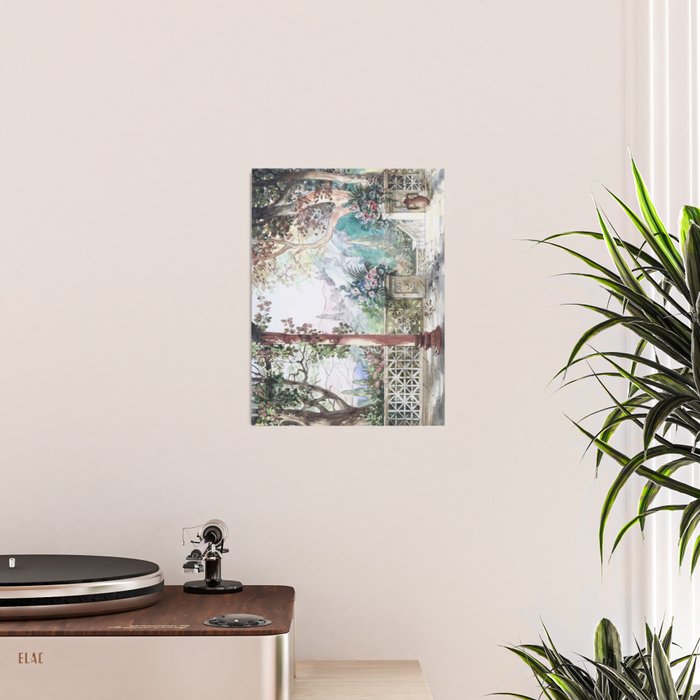 Beautiful Italian Courtyard Terrace Garden Poster Gallery Image 2