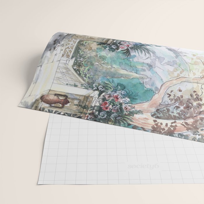 Beautiful Italian Courtyard Terrace Garden Wrapping Paper Gallery Image 2