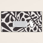 Linocut Plant #2 / Black & White Desk Mat Gallery Image 1