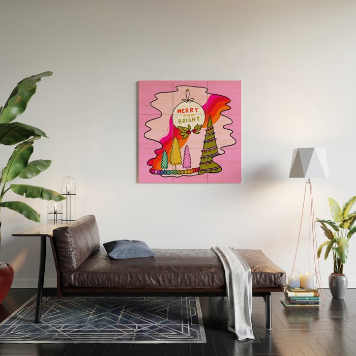 Merry and Bright Wood Wall Art Gallery Image 2