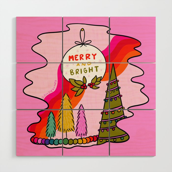 Merry and Bright Wood Wall Art Gallery Image 1