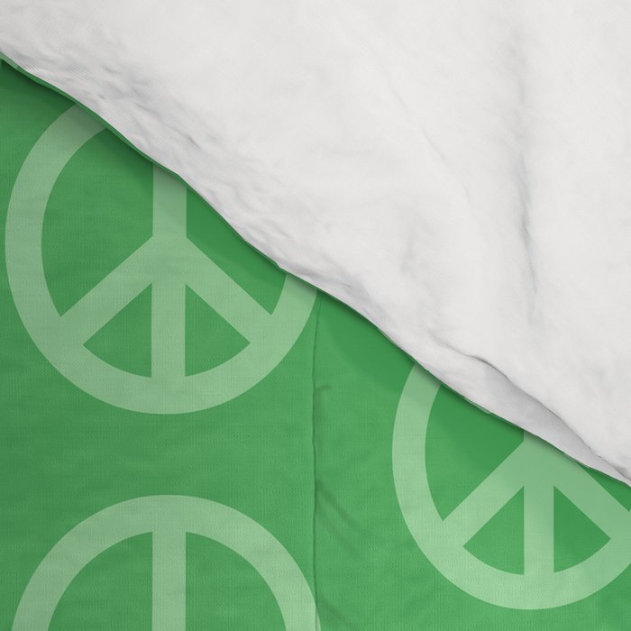 Peace Symbols - Green Comforter Gallery Image 4
