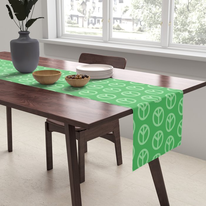 Peace Symbols - Green Table Runner Gallery Image 2