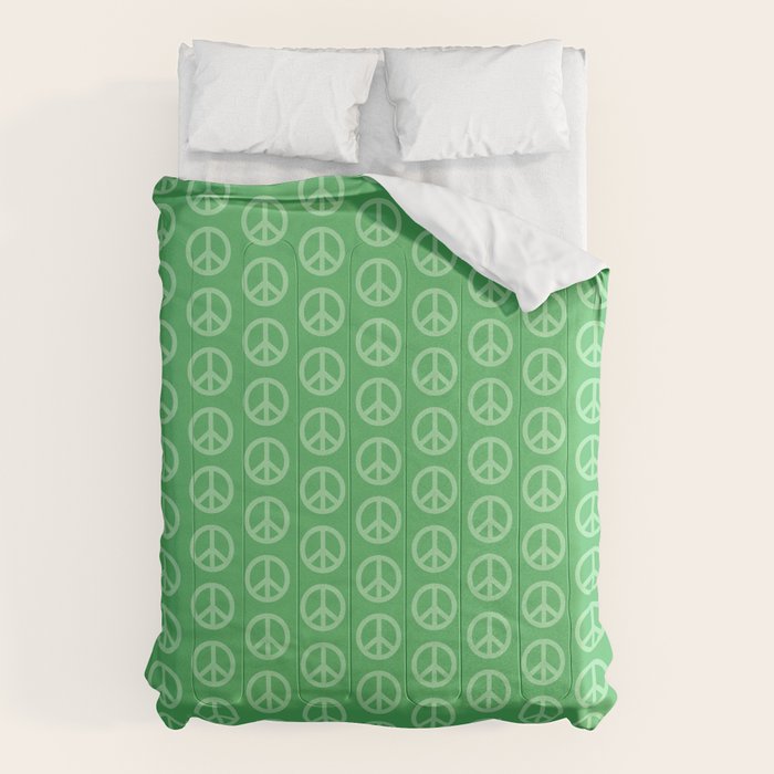 Peace Symbols - Green Comforter Gallery Image 1
