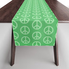 Peace Symbols - Green Table Runner Gallery Image 1